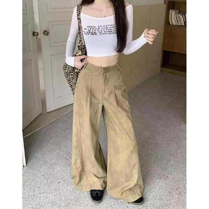 デニム レディース 水着 高見え ワイドレッグ 着痩せ カーキ 接触冷感 普段使い 部屋着 ボトムス