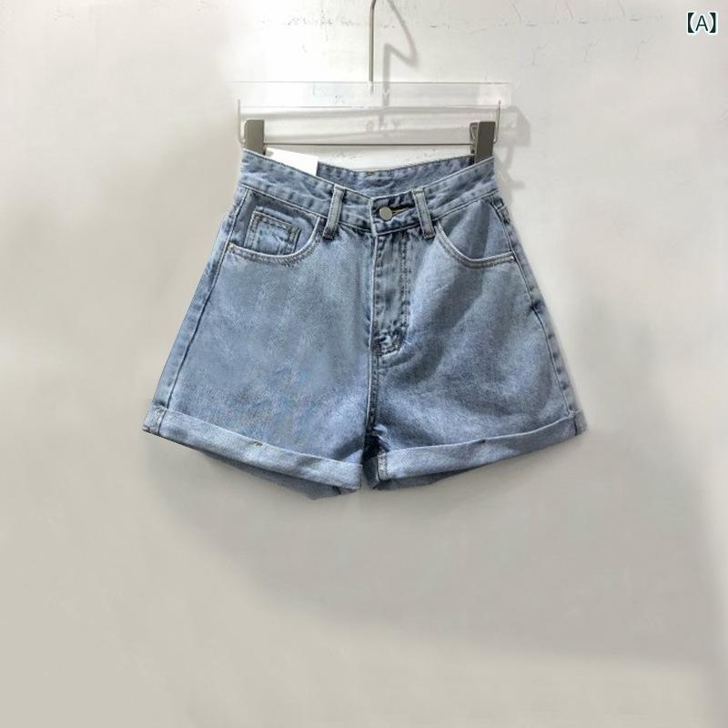 デニム レディース ショートパンツ 大きいサイズ ゆったり Aライン ハイウエスト 短パン ジーパン ホットパンツ 接触冷感 着痩せ 春夏 カジュアル 普段使い 韓国ファッション 部屋着 黒 2