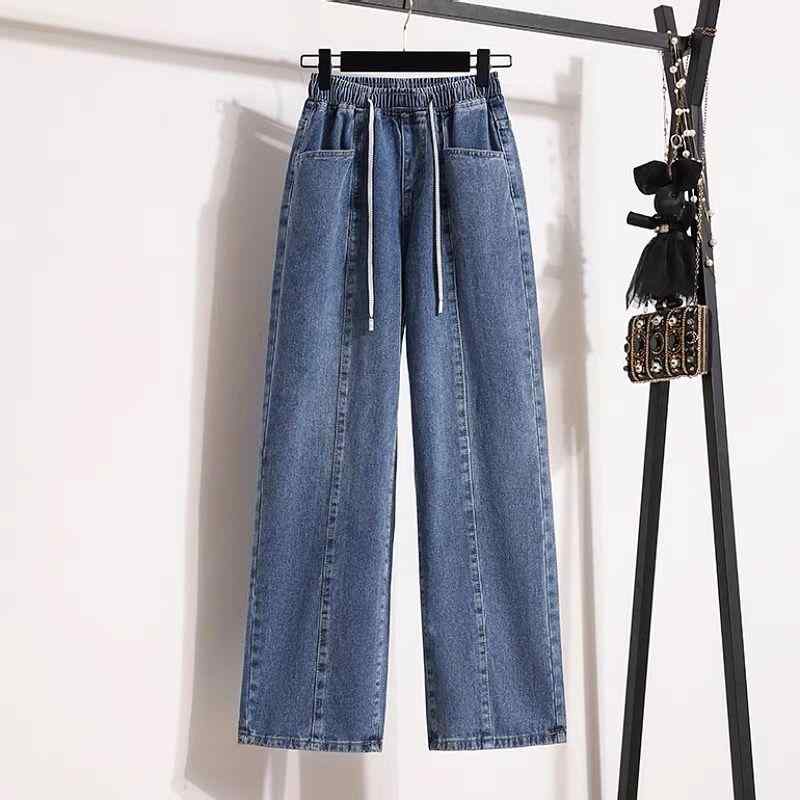 デニム レディース 大きいサイズ ジーンズ ストレート 伸縮性 ハイウエスト ゆったり ジーパン ズボン ..