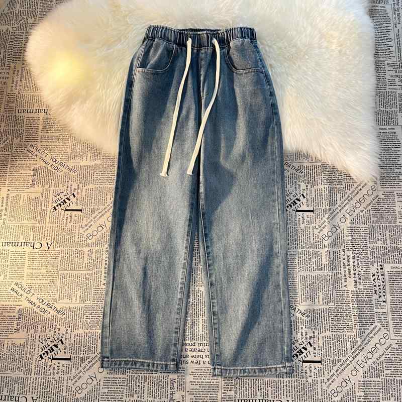 デニム レディース ジーンズ 伸縮性 ワイドレッグ 高身長 小柄 春夏 ストレートパンツ アンクル丈 ヴィンテージ風 ウォッシュ加工 ハイウエスト ジーパン ボトムス デニムパンツ