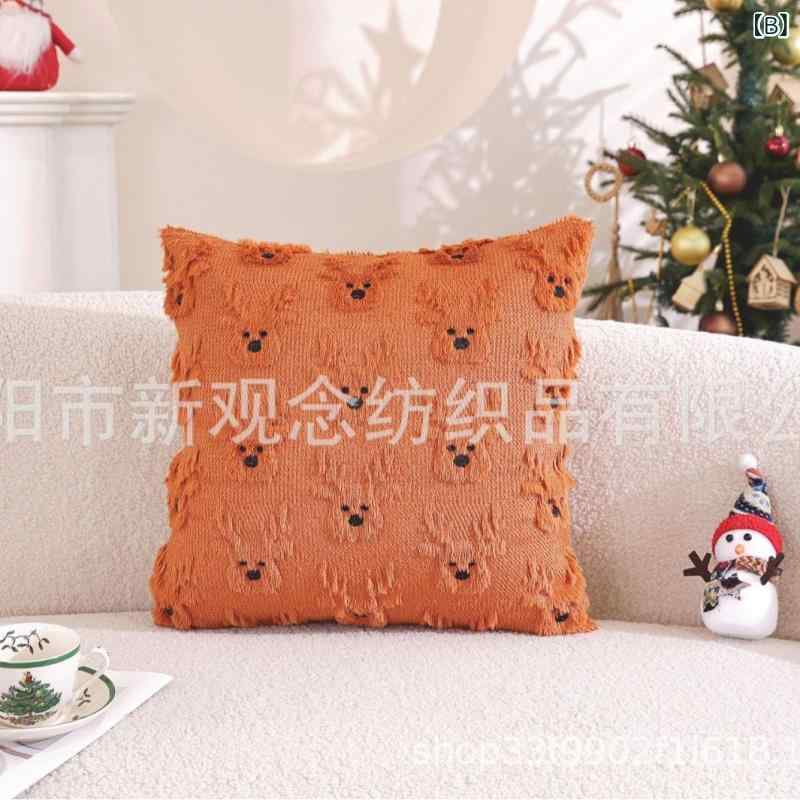 Other - クッションカバー クリスマス風 ソファ 枕カバー 45cm PP綿 雪だるま ジンジャーブレッドマン ヘラジカ 刺繍 あたたかい