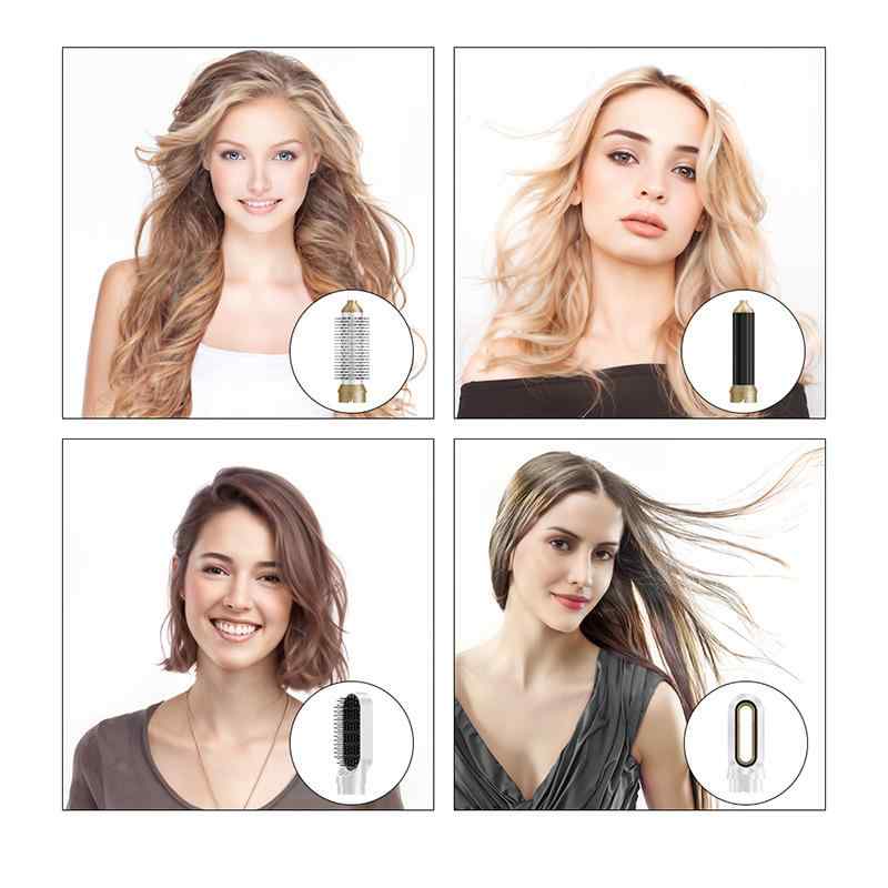 ヘアアイロン レディース 5in1 大波ウェーブ カール ストレート 2way 自動回転 式 旅行用 ドライヤー 海外対応