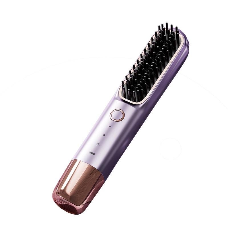 ヘアブラシ レディース メンズ ミニ ストレート カール 2way 携帯用 コードレス 海外対応 前髪 USB充電式 軽量 旅行 サロン