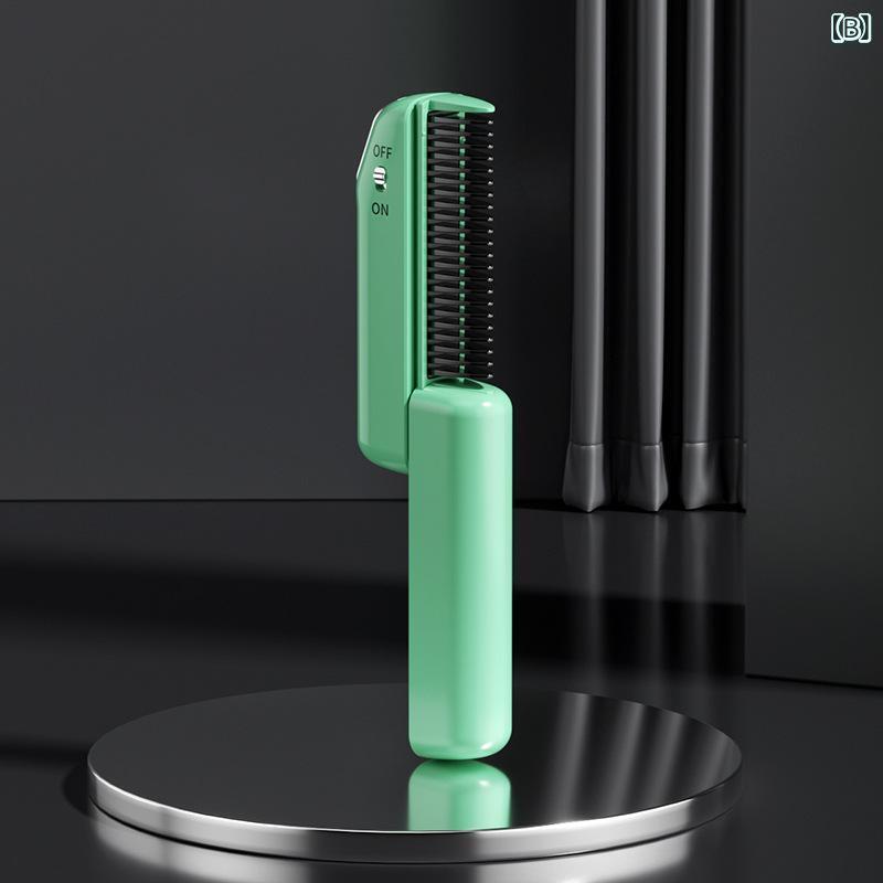 ヘアブラシ レディース ストレート カール 2way ミニ 携帯用 コードレス 負イオン ...