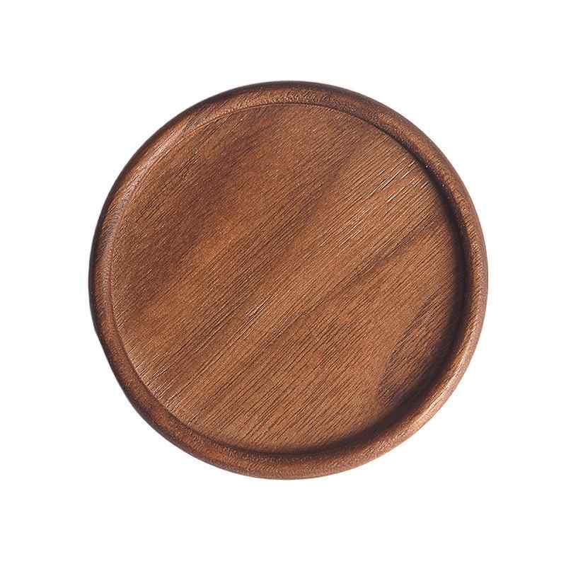 コースター 木製 茶托 断熱パッド 茶パッド 茶道具 カップ敷き ブラックウォールナット 無地 円形