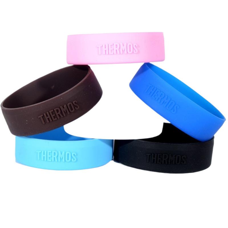 水筒 グラス コップ シリコン製 コースター 滑り止め 保護ケース ロゴ入り ストロベリー レッド ブラッ..