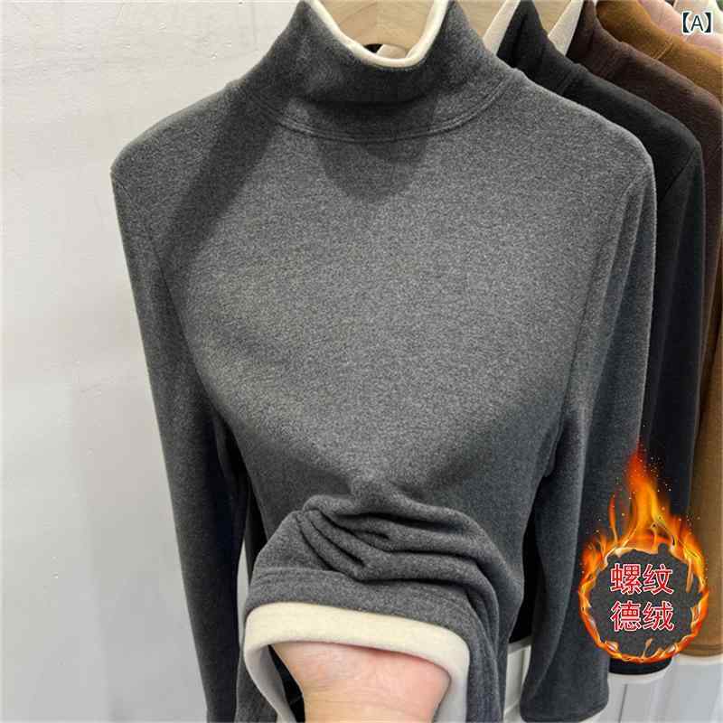 Tシャツ レディース 秋冬 配色 ドイツ製ベロア風 長袖 プルオーバー トップス カッ...