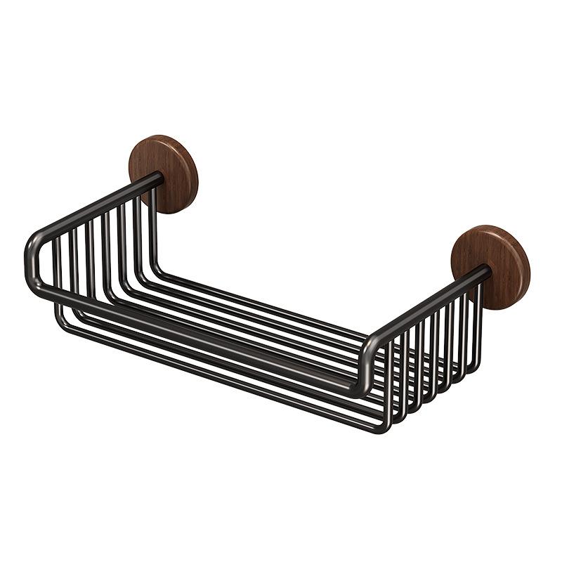 浴室収納 棚 胡桃木 壁掛け ラック ペーパーホルダー トイレットペーパーホルダー アルミ製 水切り バ..