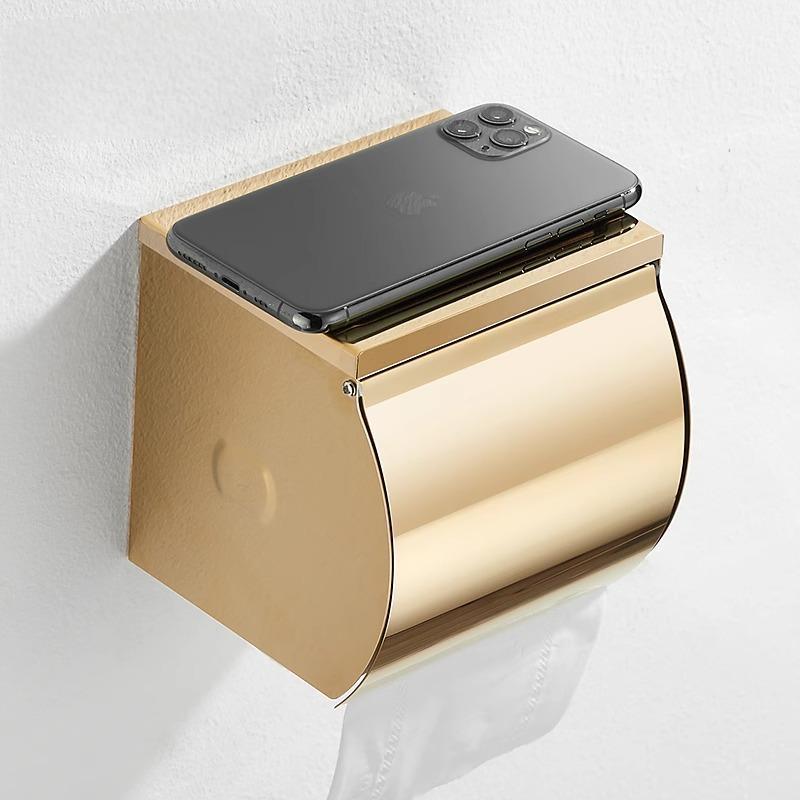 トイレットペーパーホルダー 304ステンレス 壁掛け 防水 ペーパータオルホルダー 浴室 トイレ 金色