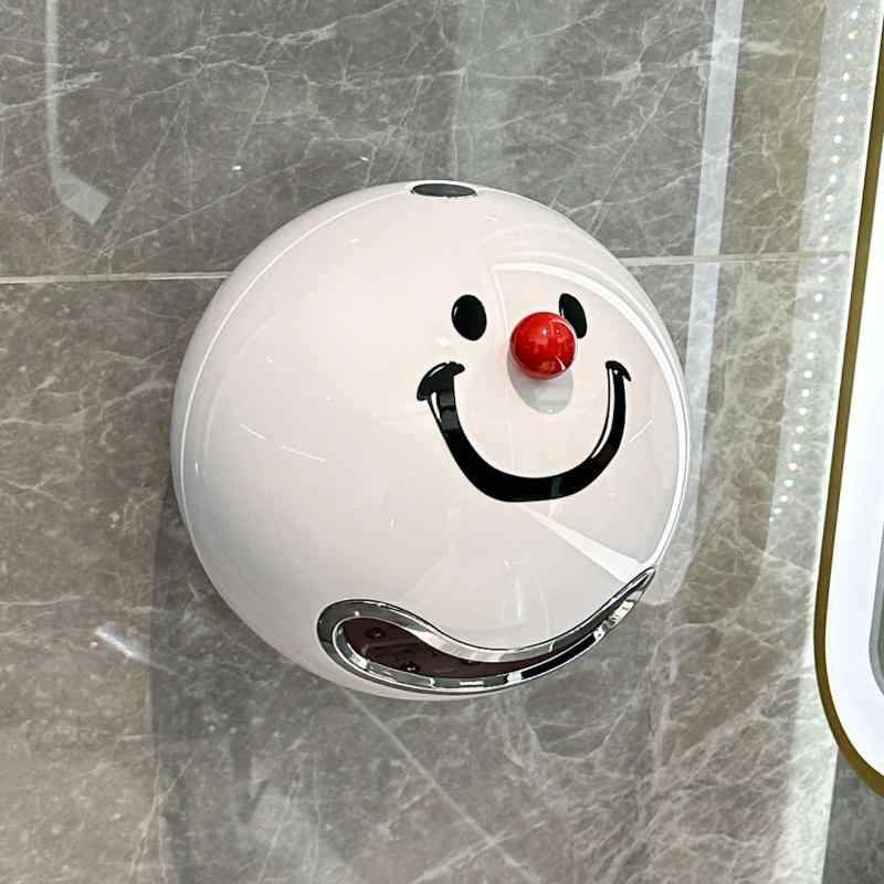 ティッシュボックス 防水 多用途 壁掛け トイレ 洗面所 ペーパータオル ホルダー 収納 ケース 笑顔 大眼