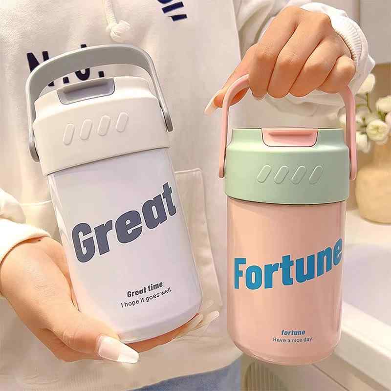 Rakuten - 水筒 大人 子供 316 ステンレス ストロー 付き マグボトル 茶こし付き 大容量 保温 保冷 携帯 おしゃれ かわいい 真空断熱 水筒 650ml 800ml 1100ml
