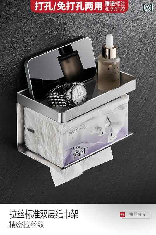 トイレットペーパーホルダー 304ステンレス 鋼 壁掛け式 ペーパータオル ホルダー 鏡面仕上げ ヘアライ..