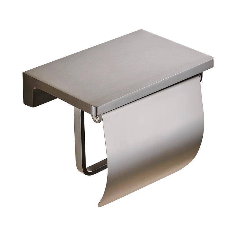 トイレットペーパーホルダー 全銅製 スマホ置き 壁掛け 浴室 トイレ ペーパー ホルダー ラック 収納 お..