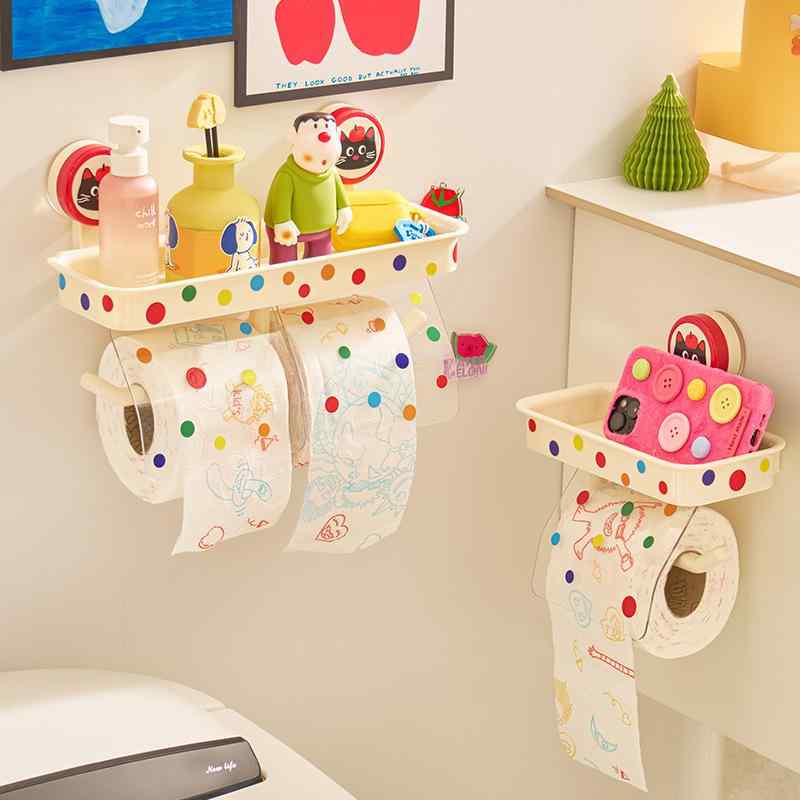 トイレットペーパーホルダー 防水 ロールペーパーボックス 壁掛け 穴あけ不要 浴室 トイレ キッチン 収..