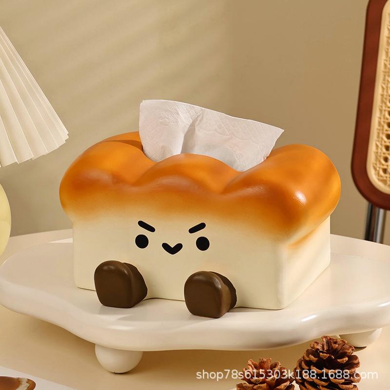 ティッシュボックス 陶器 トースト 食卓 リビング 携帯スタンド 多用途 かわいい