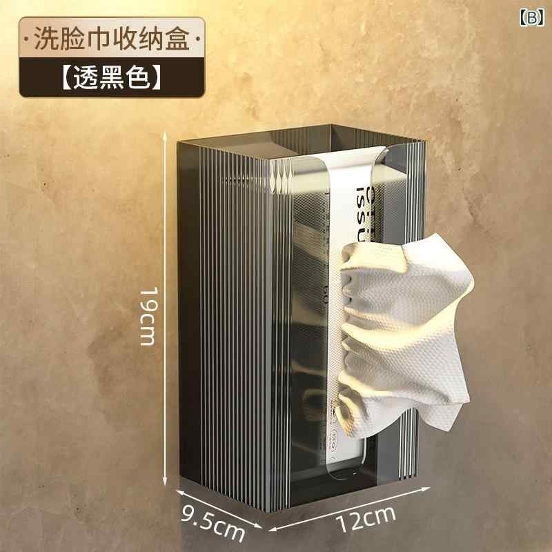 ティッシュケース 壁掛け 洗面所 収納 キッチン ペーパーホルダー トイレ ロールペーパー ホルダー 透明 クリア 3
