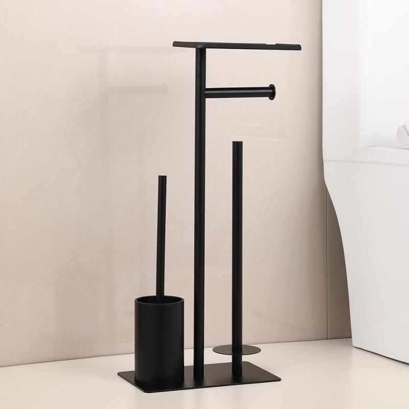 トイレットペーパーホルダー 浴室用 自立式 ロールペーパーホルダー ステンレス製 コーティング加工 ペ..