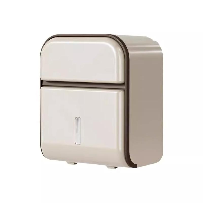 トイレットペーパーホルダー 多機能 防水 壁掛け式 巻き取り式 ペーパー収納 ボックス PET製 花柄