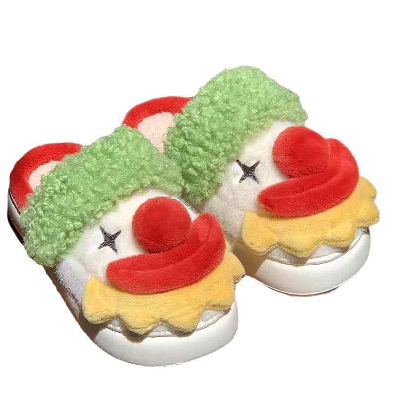 靴 レディース ルームシューズ スリッパ かわいい 小丑 モチーフ あったか 防寒 厚底 滑り止め 室内履き クッション EVA 秋冬(3.0)