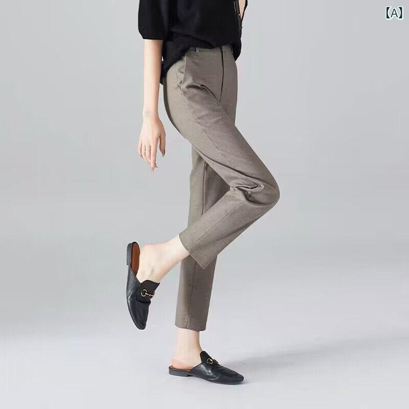 パンツ レディース 通勤 高見え 美脚 スラックス オートミール ブラック ブラウン S M L XL 2XL ストレッチ きれいめ オフィス カジュアル 薄手 春夏