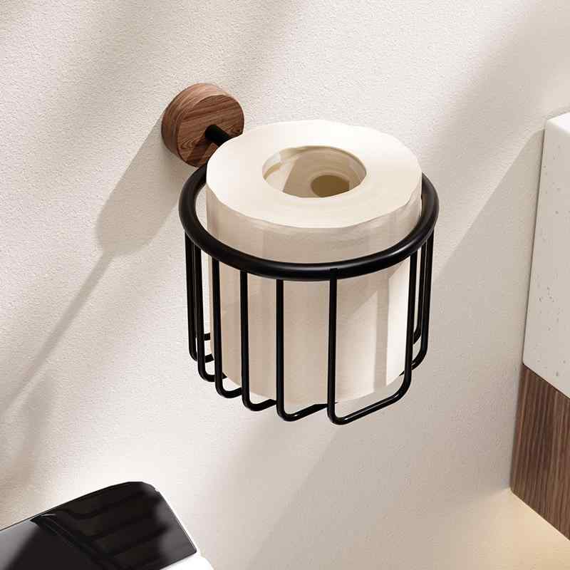 トイレットペーパーホルダー 壁掛け 木製 胡桃木 ティッシュケース 吊り下げ ロールペーパー おしゃれ ..