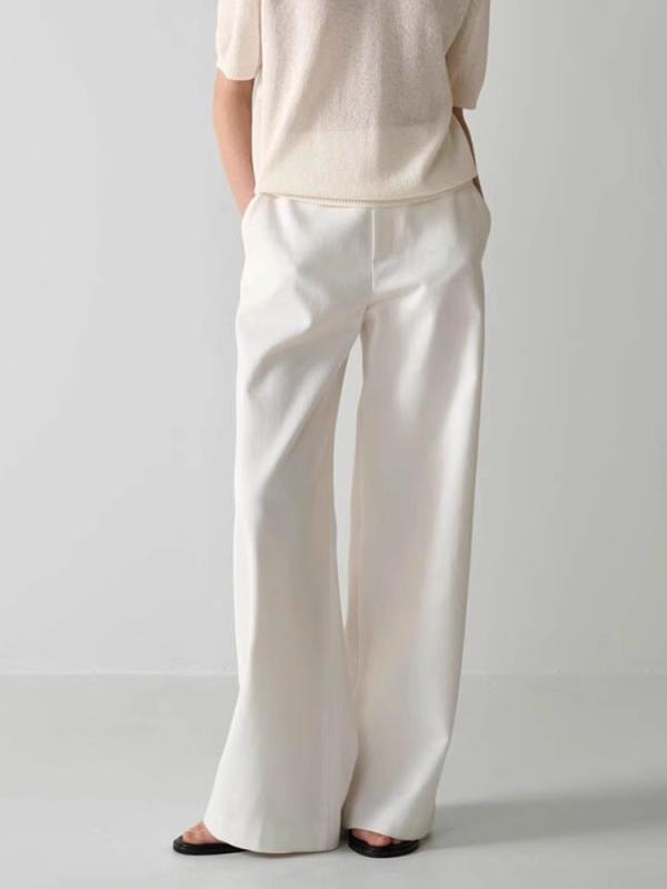 カジュアルパンツ レディース 春夏 高見え 美脚 ストレートパンツ ロングパンツ 白 黒 ベージュ 綿 高..