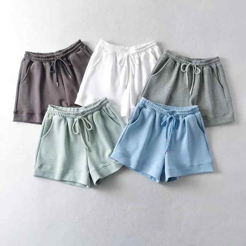 ショートパンツ レディース 高腰 ワイドレッグ コットンブレンド カジュアル ゆったり 接触冷感 吸湿速乾 春夏 短パン 普段使い 部屋着 ルームウェア