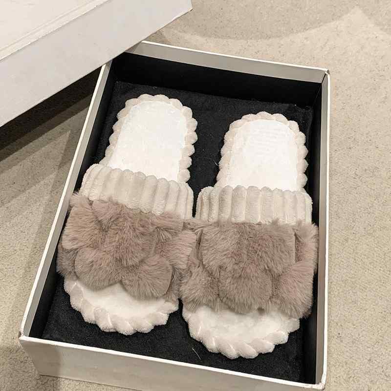 スリッパ レディース ルームシューズ 春秋 平底 暖かい 滑り止め ミュール かわいい ふわふわ もこもこ..