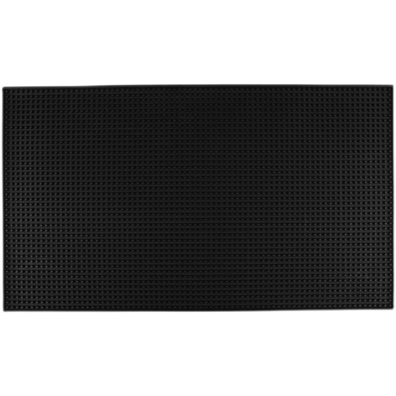 バーマット 正方形 滑り止め 排水 コーヒー 喫茶店 飲食店 水切り 傷防止 ブラック 無地 PVC 30cm 40cm 50cm 60cm