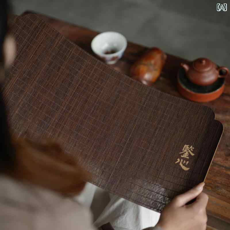 茶托 茶盤マット 竹製 茶席 茶台 茶具 新中式 茶道 ティーマット 和風 おしゃれ 雑貨