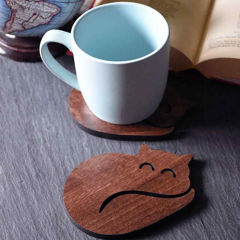 Other - コースター かわいい猫 木製 キッチン用品 食器 防熱 断熱 アフリカ ヨーロッパ 南米 東南アジア 北米 東アジア 中東