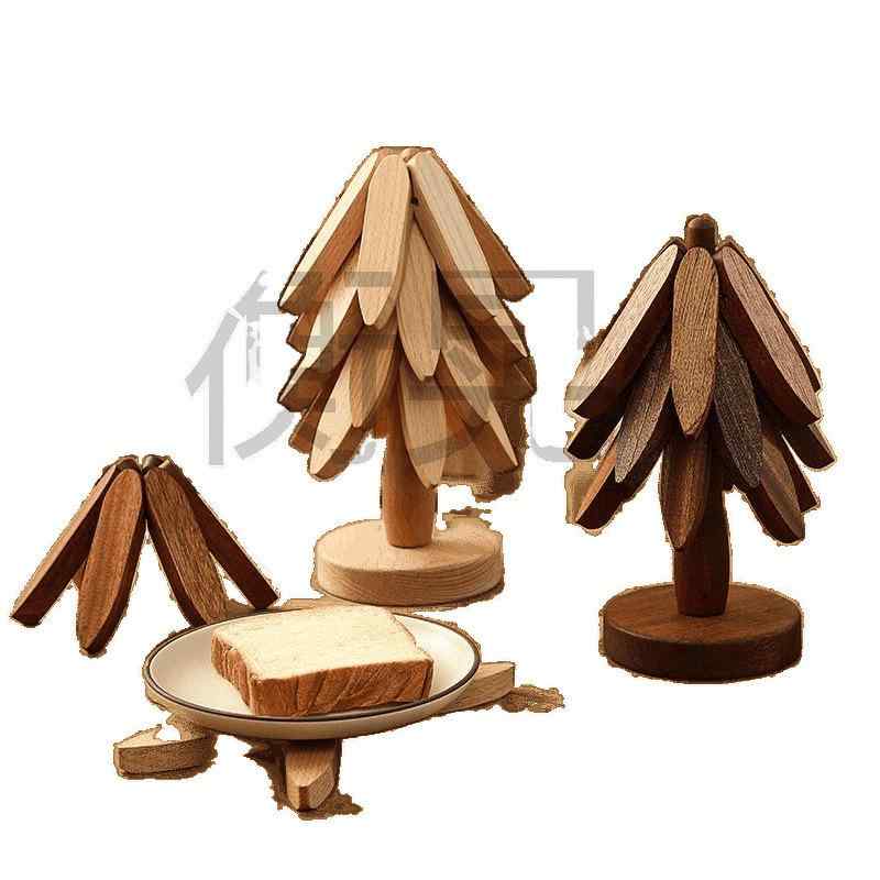 鍋敷き 木製 断熱 耐熱 なべしき コースター ポットマット 鍋 砂鍋 フライパン 原木色 胡桃色