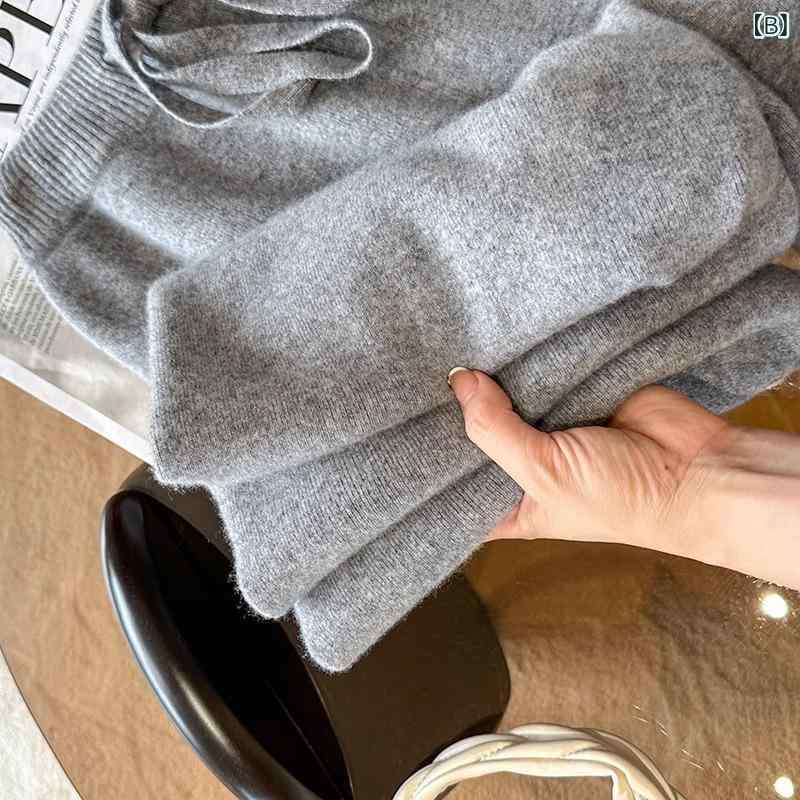 パンツ レディース 秋冬 ウール 高腰 ワイドレッグ ストレート あったか 暖か 厚手 ゆったり リラックス 無地 オートミール ブラック グレー ベージュ カジュアル 通勤 オフィス きれいめ