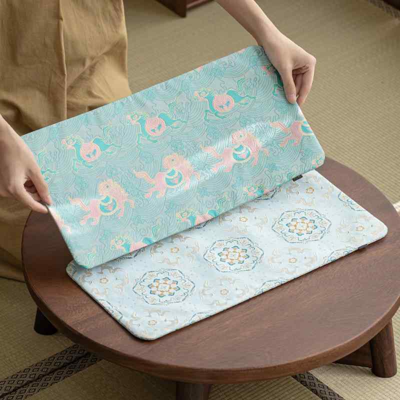 テーブルクロス 茶席 手工 提花 鹿柄 復古風 禅意 布製 茶道 新中式