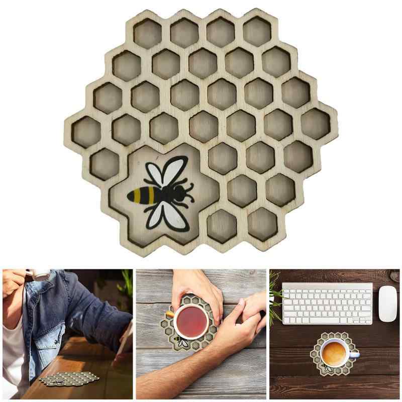 コースター 木製 蜂の巣 ハニカム構造 断熱パッド ナチュラル アメリカン カントリースタイル テーブルウェア キッチン雑貨