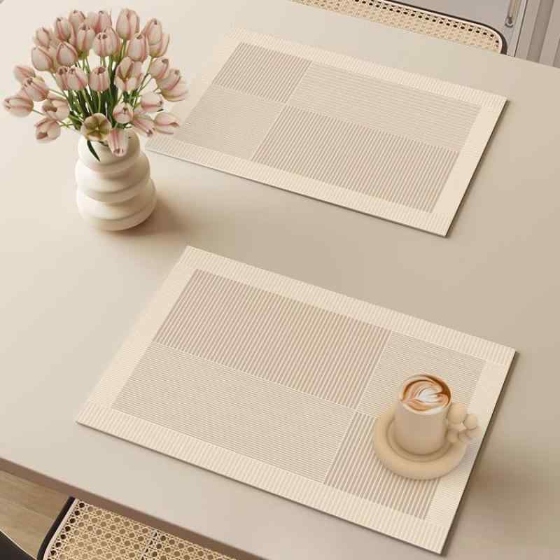 ランチョンマット 防水 防油 レザー 食卓マット 断熱マット ホテル レストラン 軽奢風 PVC 30cm×45cm ..