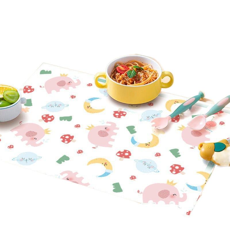 テーブルマット ベビー キッズ 子供 学生 幼児 防水 撥水 吸水 食事 ランチョンマット 使い捨て かわいい カートーン柄 ウサギ ゾウ 恐竜