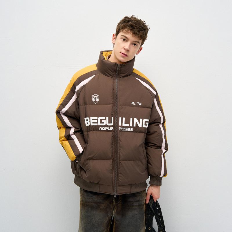 ダウンジャケット メンズ レディース 防風 保温 立襟 撥水 厚手 秋冬 紺色 黒色 コーヒー色 M L XL 2XL