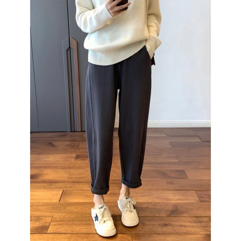 Other - パンツ レディース テーパードパンツ 春夏 9分丈 ウエストゴム ゆったり グレー 黒 部屋着 普段使い スポーツ 伸縮性 体型カバー