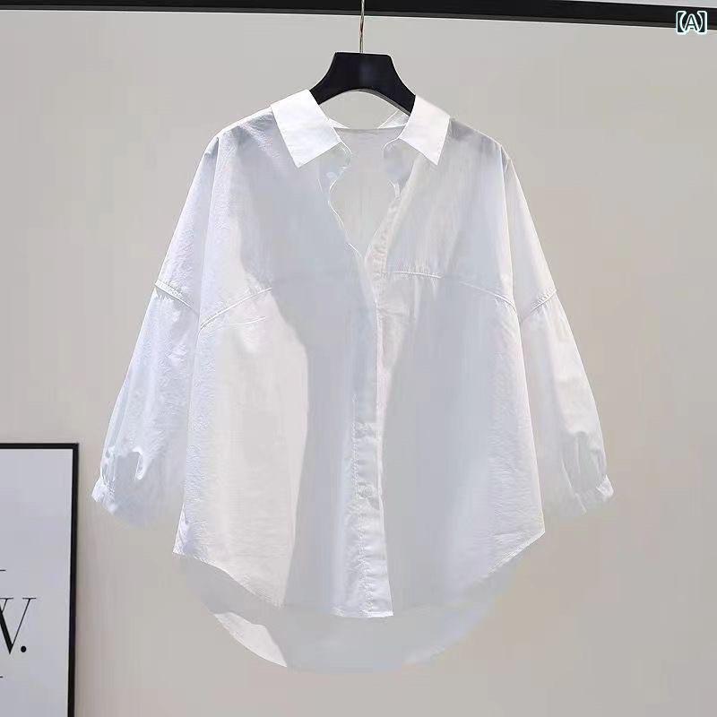 シャツ レディース ゆったり 接触冷感 ブラウス オフィス カジュアル トップス 春...