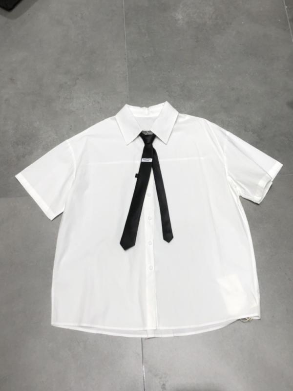 シャツ 男女兼用 半袖 無地 ドロップショルダー コットン 日本 韓国 スクール 制服 ルーズ カジュアル ..