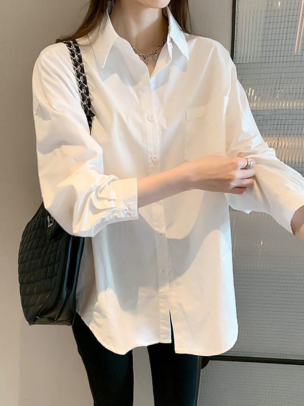 シャツ レディース トップス 長袖 ゆったり ポリエステル 接触冷感 通勤 オフィス ...