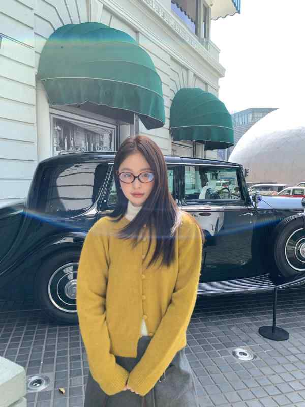 ニット カーディガン レディース 秋冬 韓国風 マカロンカラー ニットソー トップス 長袖 丸首 芥子色 イエロー ピンク系 アイボリー 普段使い デート