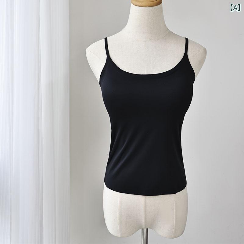タンクトップ レディース 美 спине カップ付き チューブトップ 春秋 インナー ウェア ストレッチ 抗菌