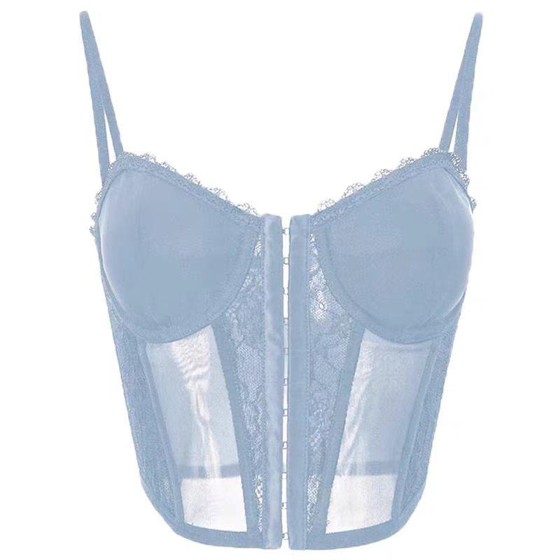 キャミソール レディース ビスチェ レース 接触冷感 Vネック スリム トップス インナー 春夏 黒 白 ブ..