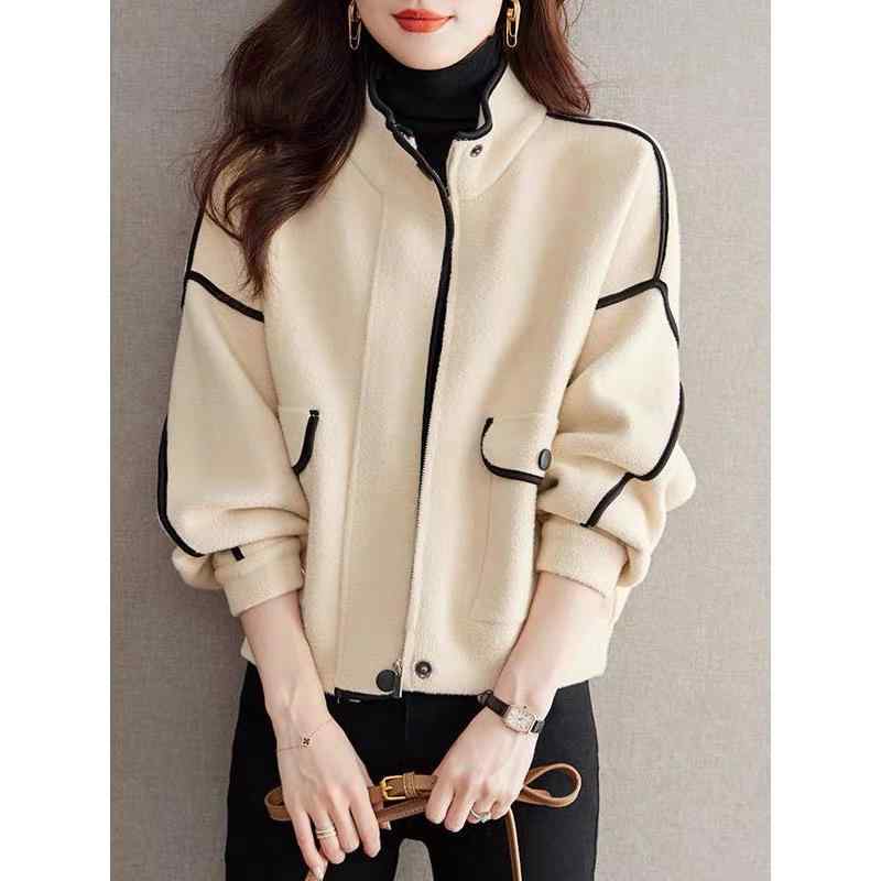 ニット カーディガン レディース 秋冬 立体裁断 ゆったり 羽織り アウター トップス ニット ジャケット 長袖 ハーフハイネック フロントジップ 伸縮性 ミディアム丈 普段使い 通勤 オフィス ベージュ ブラウン ブラック