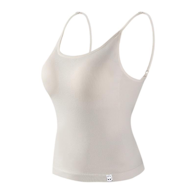 キャミソール レディース 漫画風 バストパッド付き バックシャン チューブトップ インナー トップス ノンワイヤー 伸縮性