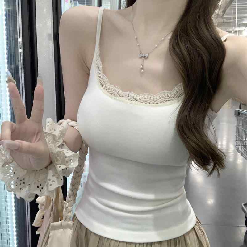 キャミソール レディース レース トップス タンクトップ 白 タイト インナー アウター 大人かわいい セクシー 夏 カジュアル ノースリーブ ストレッチ 肌見せ shadowtail-11267538 シャドーテール パッケージ画像