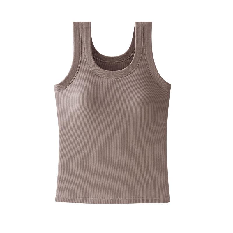 Camisoles - タンクトップ レディース 大きいサイズ 春夏 モダール インナー ノースリーブ トップス 白 黒 グレー コーヒー 接触冷感 吸湿速乾 部屋着 普段使い