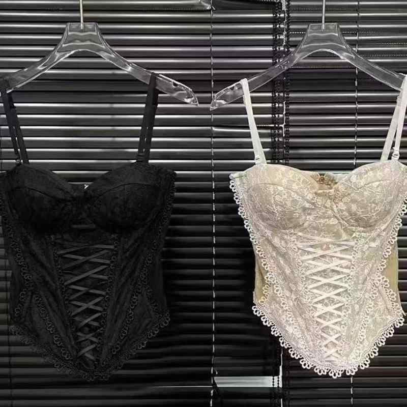 タンクトップ レディース レース キャミソール ビスチェ 接触冷感 裏地付き 伸縮性 インナー トップス 黒 ブラック ベージュ